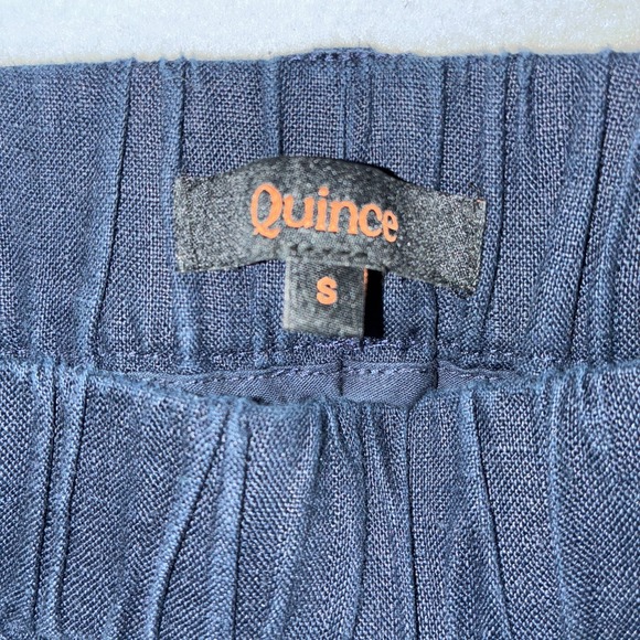 Quince European Linen Ankle Pants Womens Size S Cropped Pull On Elastic Waist - Picture 2 of 7